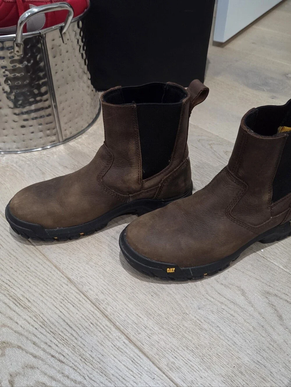 Brown Leather Chelsea Work Boots